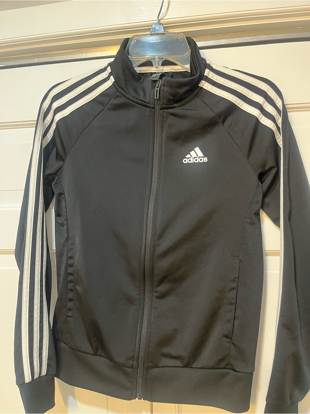 adidas Black Jacket with White Trim
